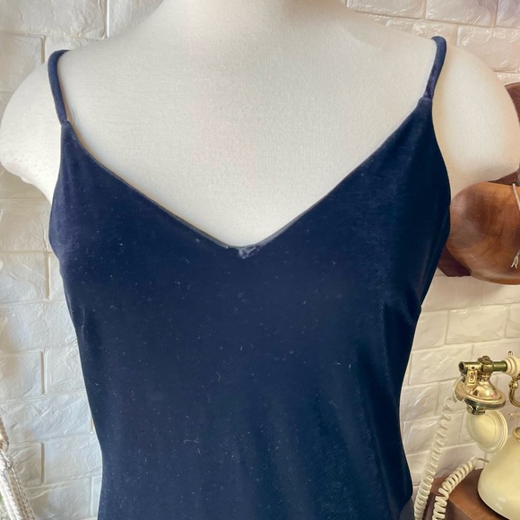 Vintage 90s Y2K Zum Zum Bias Cut Asymmetrical Velvet + Chiffon Formal Slip Gown - Picture 6 of 17